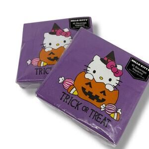 Sanrio Hello Kitty Trick Or Treat Halloween Beverage Paper Napkin Lot 10" 80 Ct.